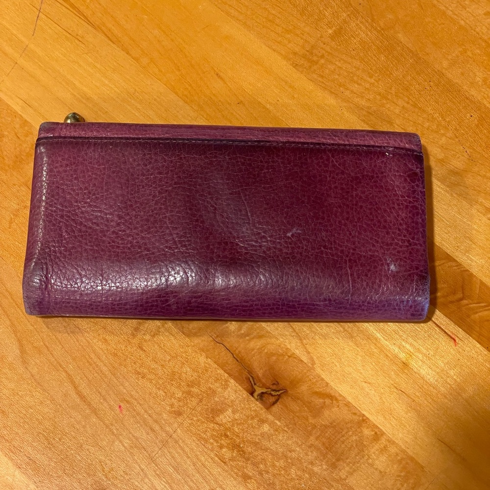 HOBO Plum Leather Long Wallet